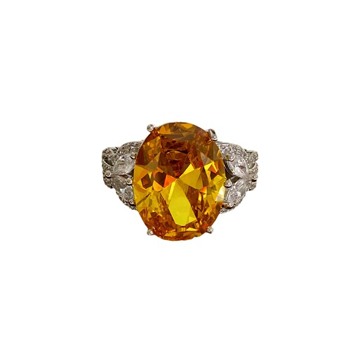 Live Streaming Traffic Bonus Dove Egg Yolk Topaz Ring for Women, Deep London Blue Topaz Open Colorful Gemstone Ring