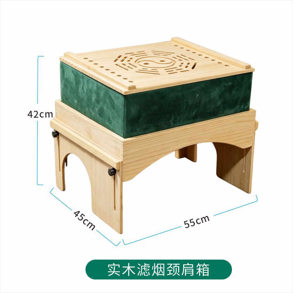 Wooden Moxibustion Box Adjustable Height Large Belly Shoulder Neck Moxa Stick Holder 6kg in use