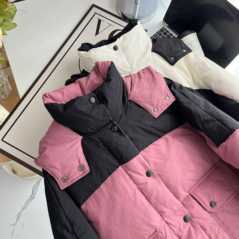 Winter down jacket with hood, for plus size ladies