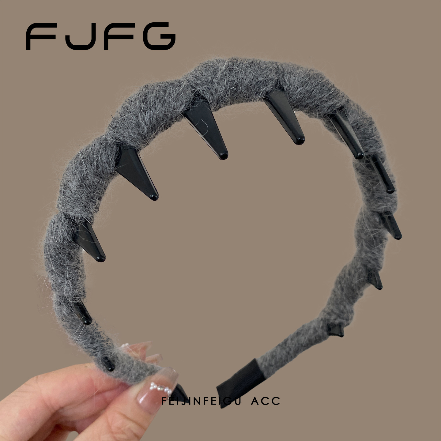 Textured Wool Wave Headband With Teeth For Autumn And Winter_voghion.com