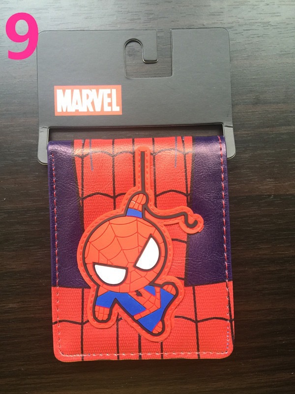 Cartoon Spider-Man niños estudiantes billetera corta para niños PU piel bolso de cambio bolso de mano bolso de tarjetas vengadores