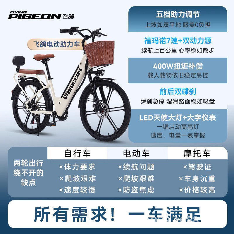 Batería desmontable de paloma de vuelo eléctrica de litio para bicicleta de montaña vehículo eléctrico ligero de asistencia para hombres y mujeres