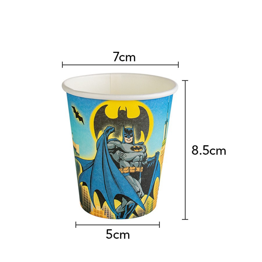 Transfronteriza en stock Batman Tema de cumpleaños Placa de papel taza de papel cuchillo de tejido tenedor cuchara decoración del partido vajilla traje suministros