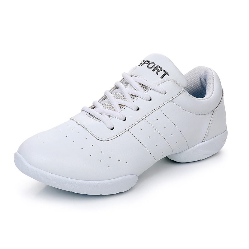 White Competitive Aerobics Shoes Women's Dance Shoes Soft Sole Non-Slip Cheerleading Shoes Training Shoes Practice Dance Shoes for Kidsren