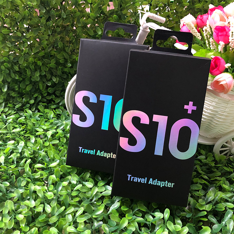 适用三星S10二合一数据线充电器包装盒 QC3.0 GalaxyS10+套装包装