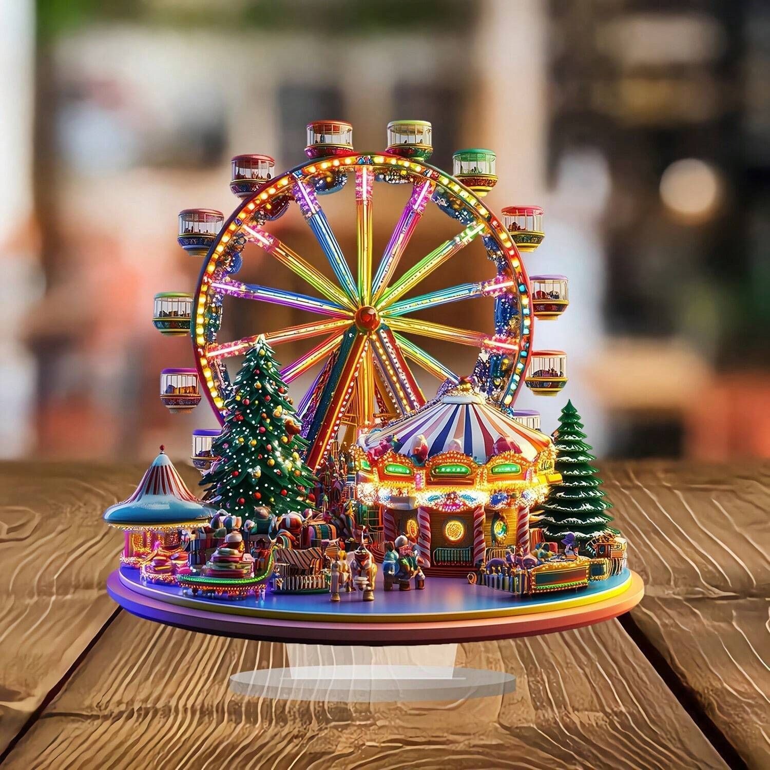 Cross-Border Ferris Wheel Decorative Logo Ornaments Acrylic Home Desktop Ornaments Living Room Bedroom Holiday Decorations