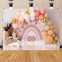 新款跨境外贸生日背景布生日派对拍照背景儿童婴儿卡通写真背景布