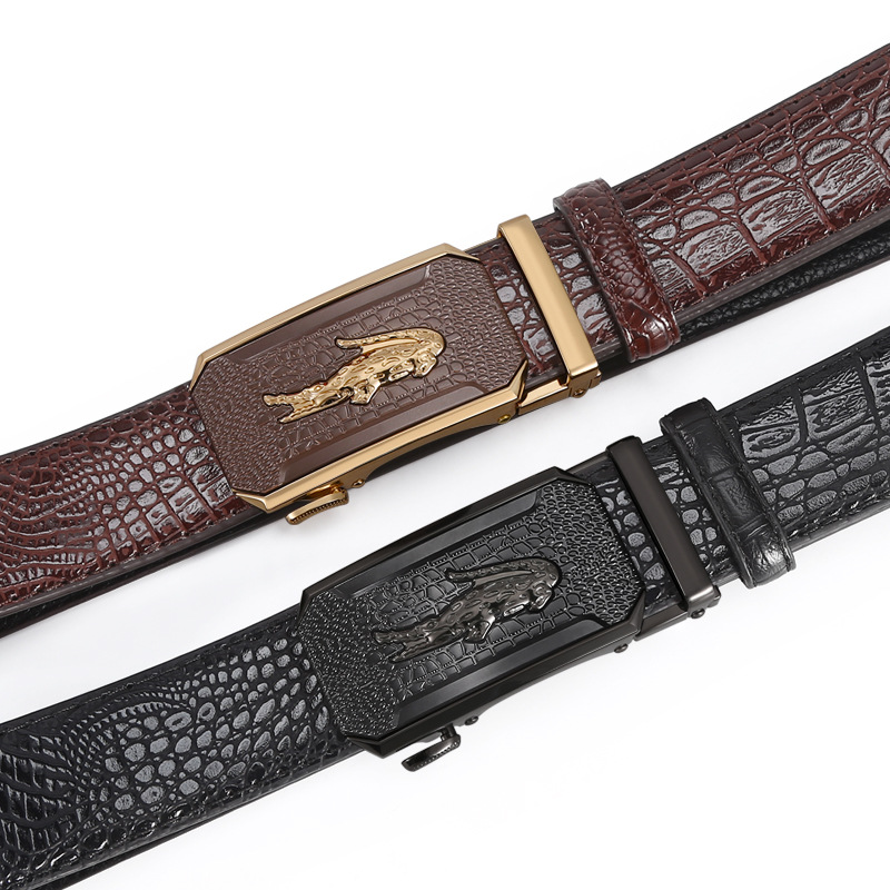 VOOTHOST Men's Alloy Automatic Buckle Leather Belt Fashion Business Versatile Pants Jeans Brand Business Belt F0007_viptrois.com