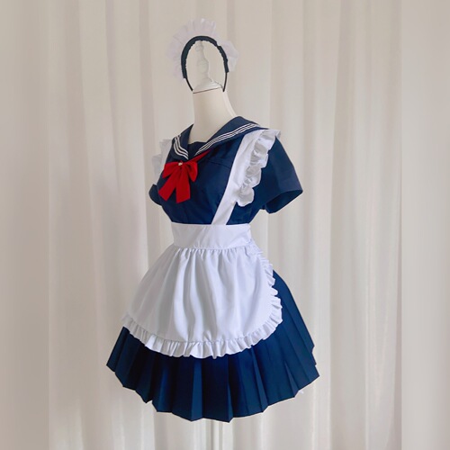 Japanese JK Internet celebrity anchor soft girl skirt classic black and white maid outfit cos Lolita princess big swing maid apron