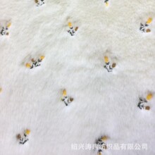 小兔毛现货650克绣花小花花仿兔毛面料童装时装箱包家纺鞋材绒布