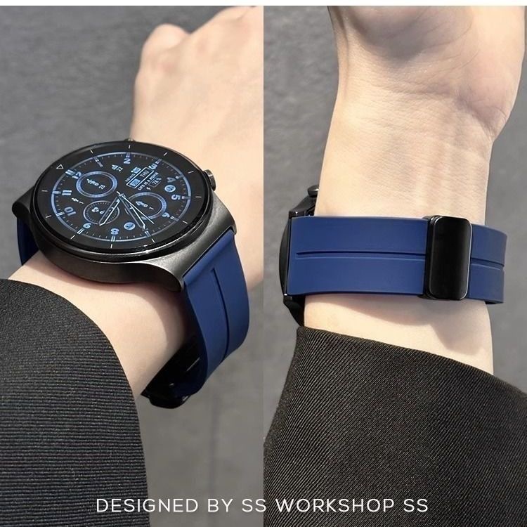 シリコン時計ストラップ 20mm22mm インターフェース幅ユニバーサル耳針取り外し交換用磁気折りたたみバックル時計ストラップ|undefined