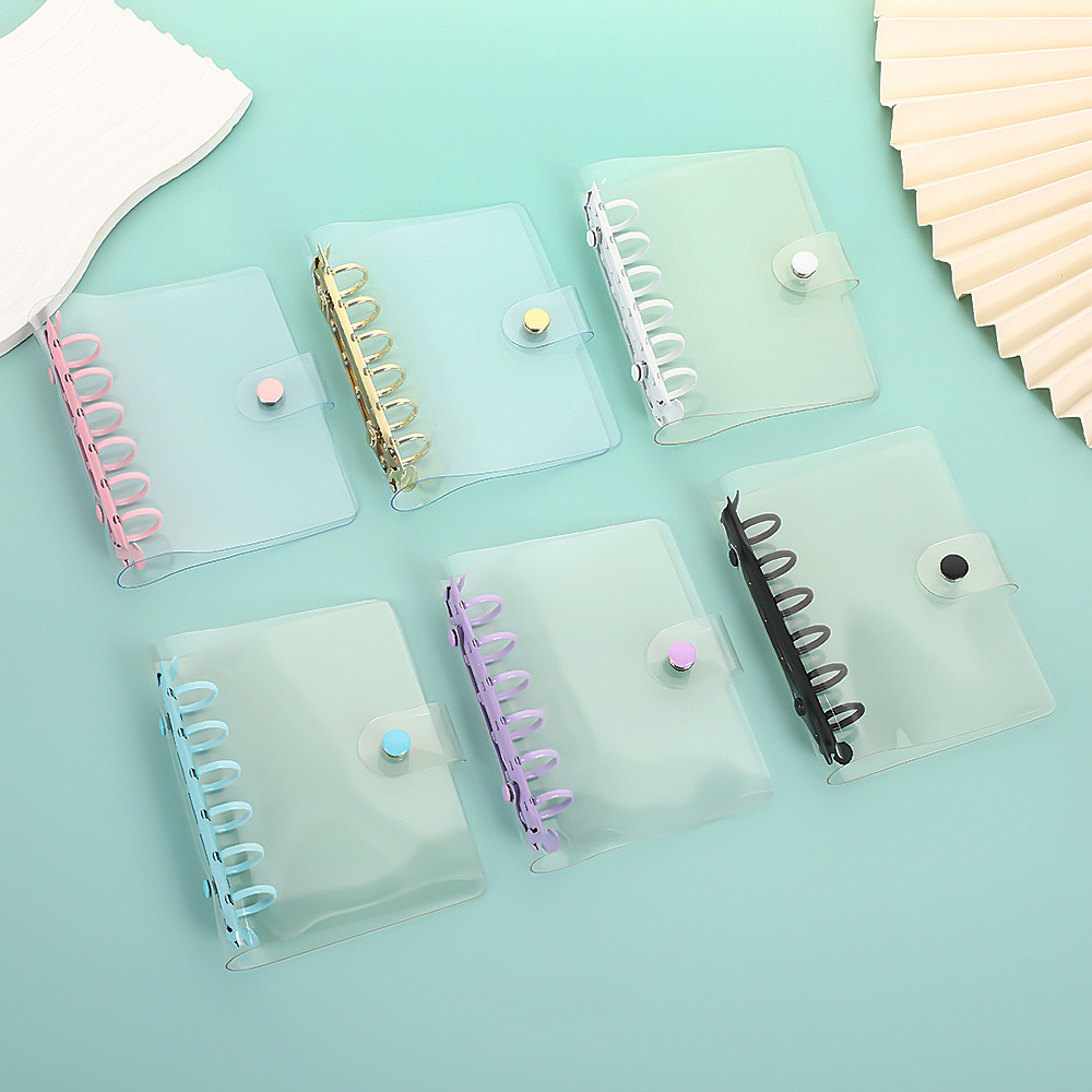 透明 PVC ソフトレザーバインダー旅行記録 A7 取り外し可能なルーズリーフブックシェルフォトアルバム収納ノートブック