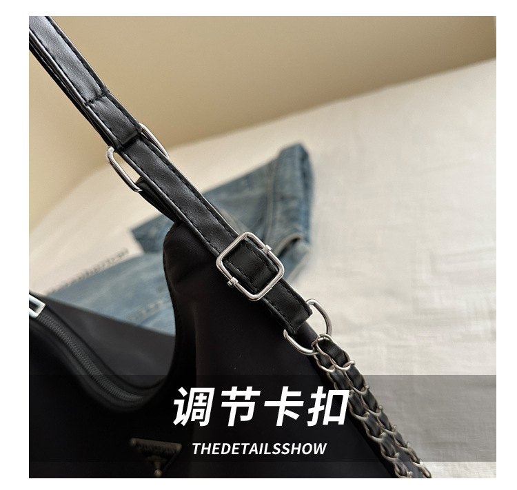 Cross-border high-end, large-capacity nylon bag for women, 2024 new trendy backpack, single-shoulder tote bag, commuter bag Item Picture
