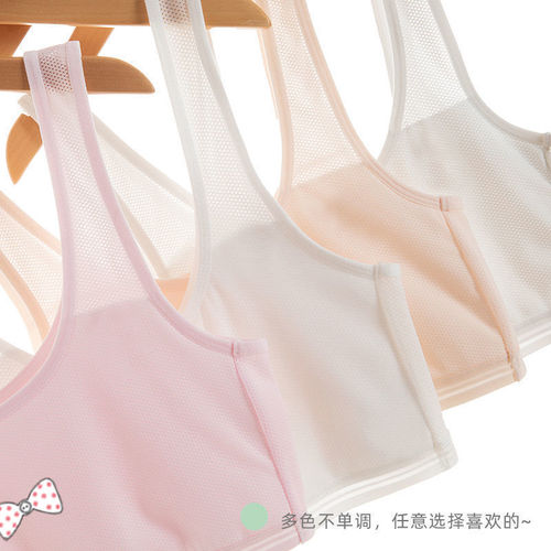 [Fast hair] Mesh girls underwear development period small vest 5-15 years old double layer medium and large children's tube top thin style