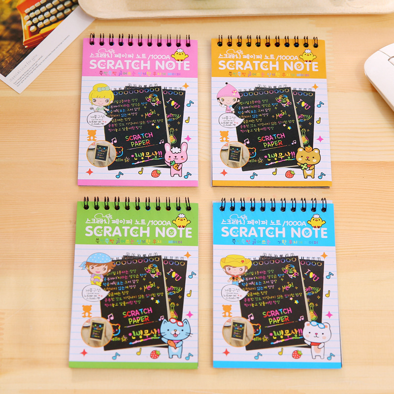 子供のクリエイティブ DIY スクラッチオフ絵画カラフルな落書きブック学生のおもちゃ楽しいスクラッチオフ絵画コイル絵画ブック卸売|undefined