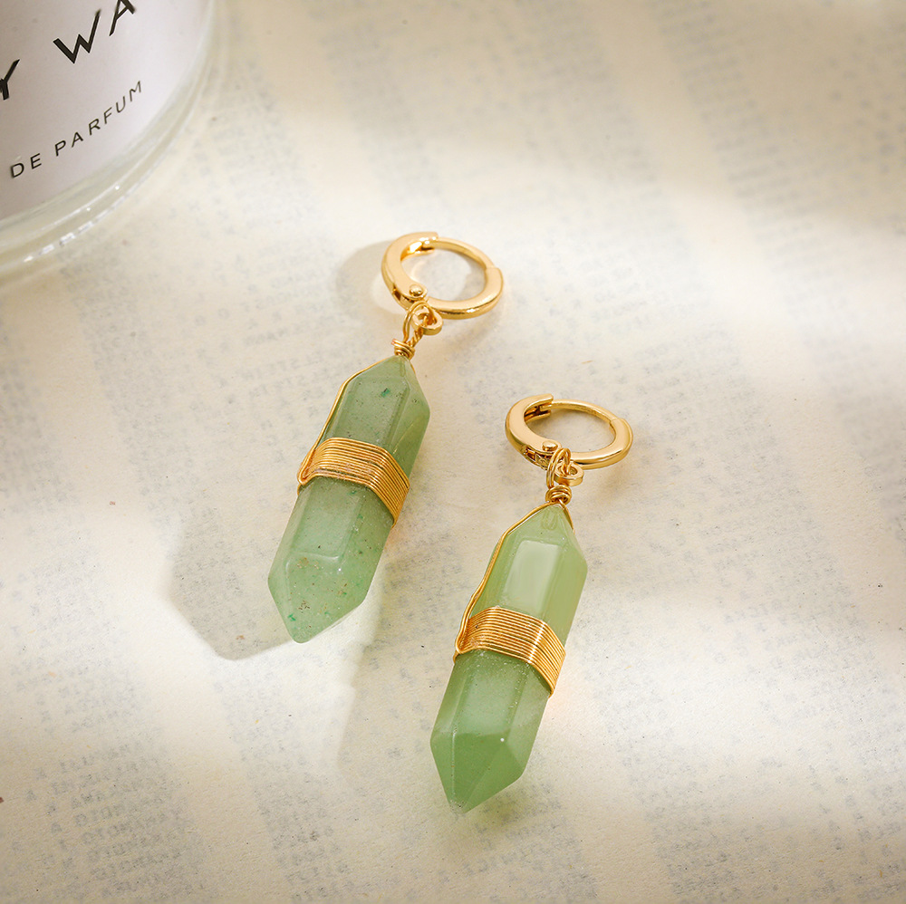 10g Weight Alloy Ear Needle Material Natural Stone Inlay Material Drop Earrings Classification 1 Pair Quantity Holiday, Daily Occasion Alloy Material Solid Color Pattern Women's Gender Inlay Design Simple Style, Classic Style Style 1 Pair Simple Style Classic Style Solid Color Inlay Alloy Natural Stone Drop Earrings 5