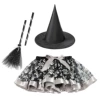 RT097+Black Witch Hat+Black Sequin Silver Scallion Sweep