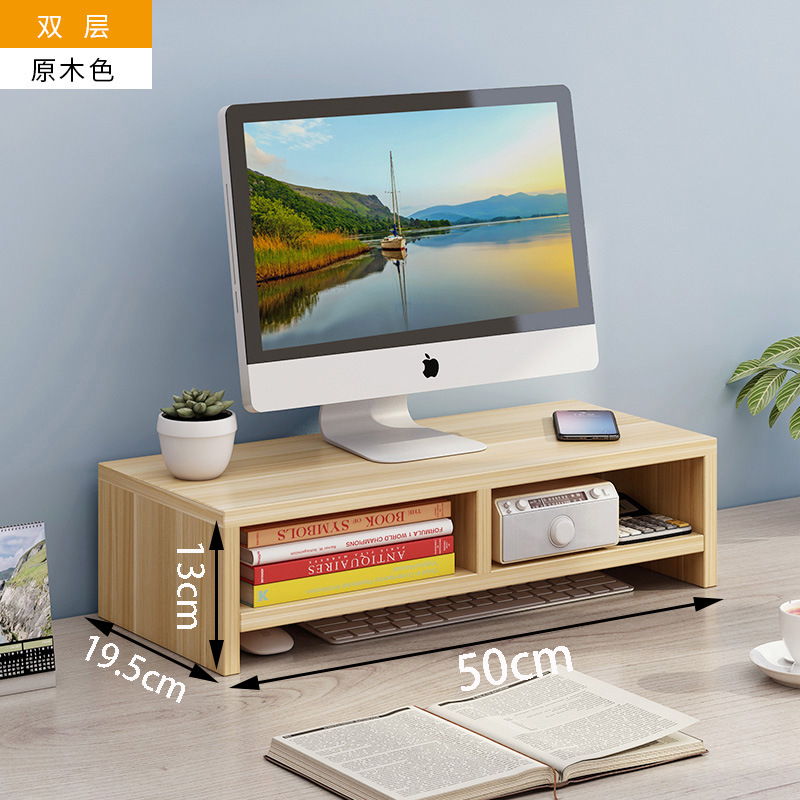 Estante elevador para monitor con cajones para almacenamiento en escritorio, organizador para dormitorio estudiantil, cajón elevador.