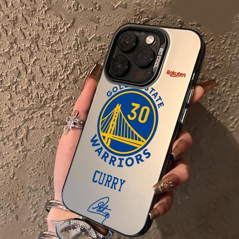 Nba Star Curry Is Suitable for iPhone 17Promax/16 Color Silver Mobile Phone Case 15Pro Anti-Fall Full Cover 12