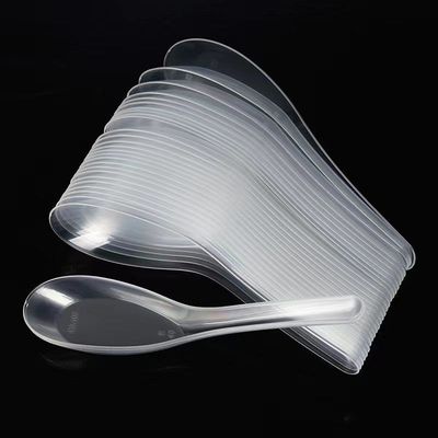 塑料勺子批发一次性饭勺汤勺打包外卖快餐透明小勺食品级调羹整箱
