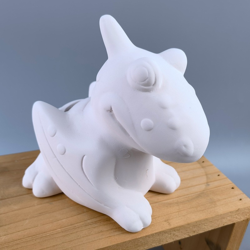 Dinero de cerámica simple DIY colorido niño tanque de ahorro pintado blanco dinosaurio tanque de ahorro de tierra nube muñeca sin quemadura