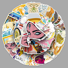 50张中东贴纸骆驼卡通户外建筑风景手机壳装饰咕卡笔记本贴纸批发