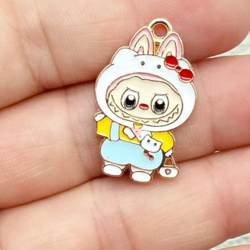 漫画ラブブ合金ペンダントアニメ合金オイルドリップジュエリーアクセサリー DIY イヤリングブレスレットキーホルダーペンダント|undefined