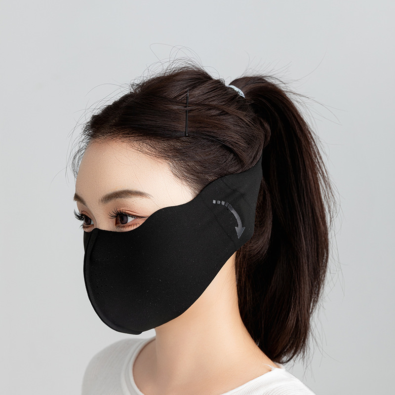 秋冬季新款女二合一护耳保暖面罩戴眼镜不起雾防风防寒透气孔口罩|undefined