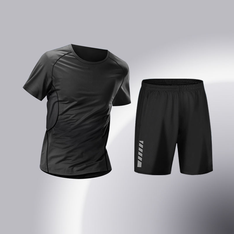Ropa de fitness para hombres, traje de entrenamiento de baloncesto de alta elasticidad, traje deportivo de secado rápido, traje deportivo de corrida de la mañana, traje deportivo de bicicleta