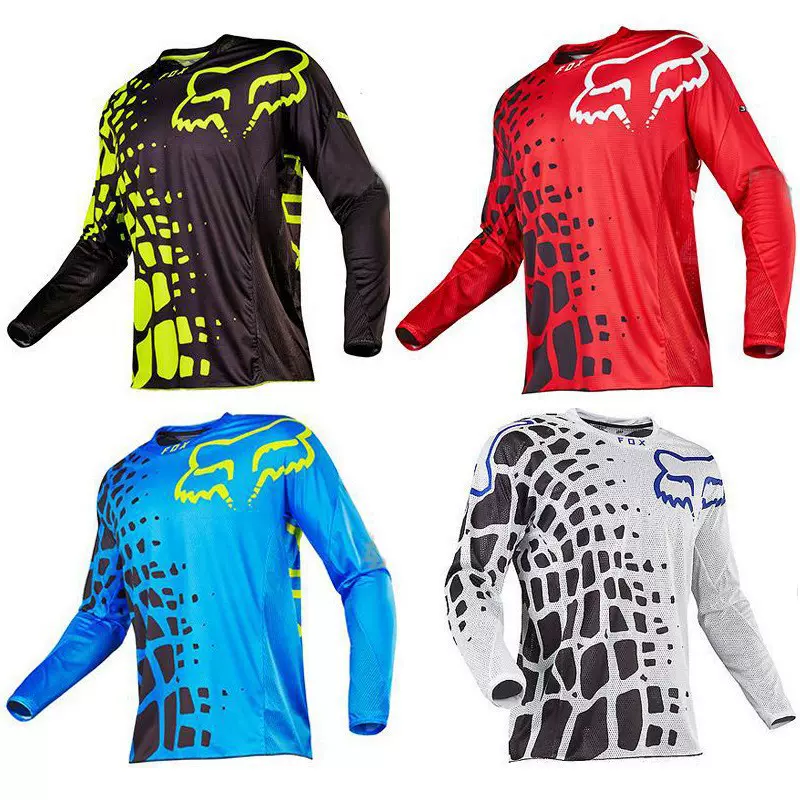 狐狸头速降服越野摩托车服骑行服网眼长袖速干透气快干热转印2022