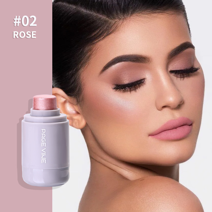 Cross-border color maquillaje PAGE VINE bolsillo barra de brillo natural brillante brillante Amazon barra de agua de sombra de ojos