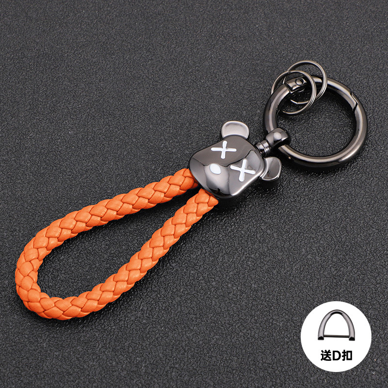 Oso violento transfronterizo llavero de coche oso de metal muñeca de alta gama llavero cuerda anti-pérdida, duradero, resistente a los arañazos