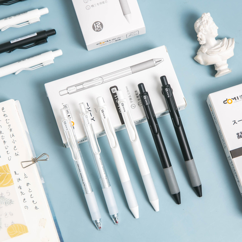 Dongmi 911 push gel pen simple Seiko water-based Signature Pen carbon pen student exam quick-drying brush pen