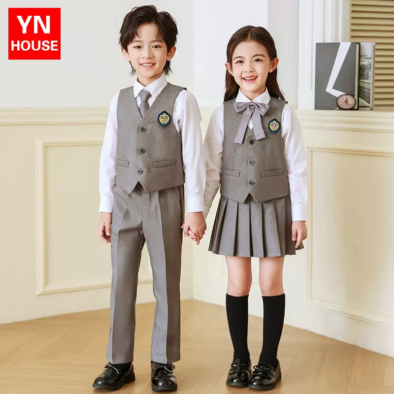 幼儿园园服春秋款英伦风西装礼服一年级班服四件套小学生校服套装