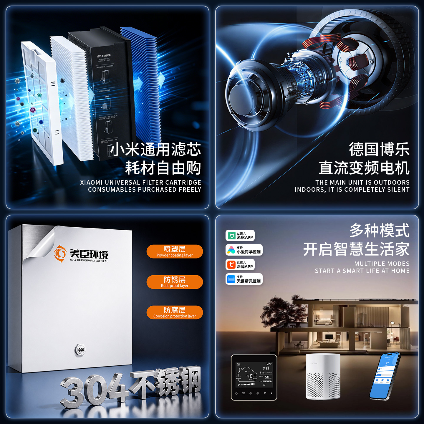 Приточный вентилятор Meichen Environment MC-D-SW 300 м³/ч WIFI