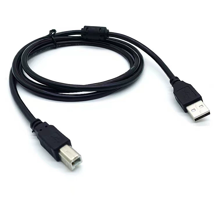 Квадратный порт кабель для принтера черный USB2.0 высокоскоростной с медным проводником и ферритовым кольцом кабель для подключения принтера к компьютеру