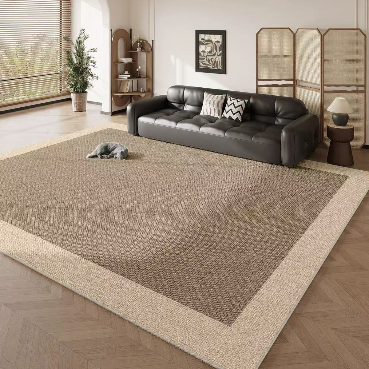 Living Room Carpet, New Cream Style, Anti-Fouling and Stain-Resistant Sofa Coffee Table Mat, Bedroom Bedside Large Area Covered with Thickened Version