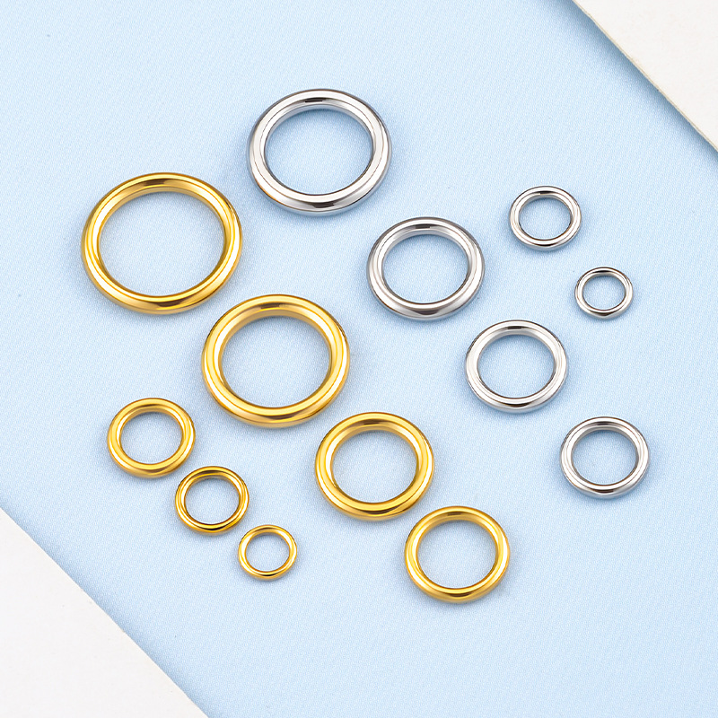 Seamless closed ring stainless steel single ring connector for necklaces and bracelets DIY beading material jewelry accessory connecting ring