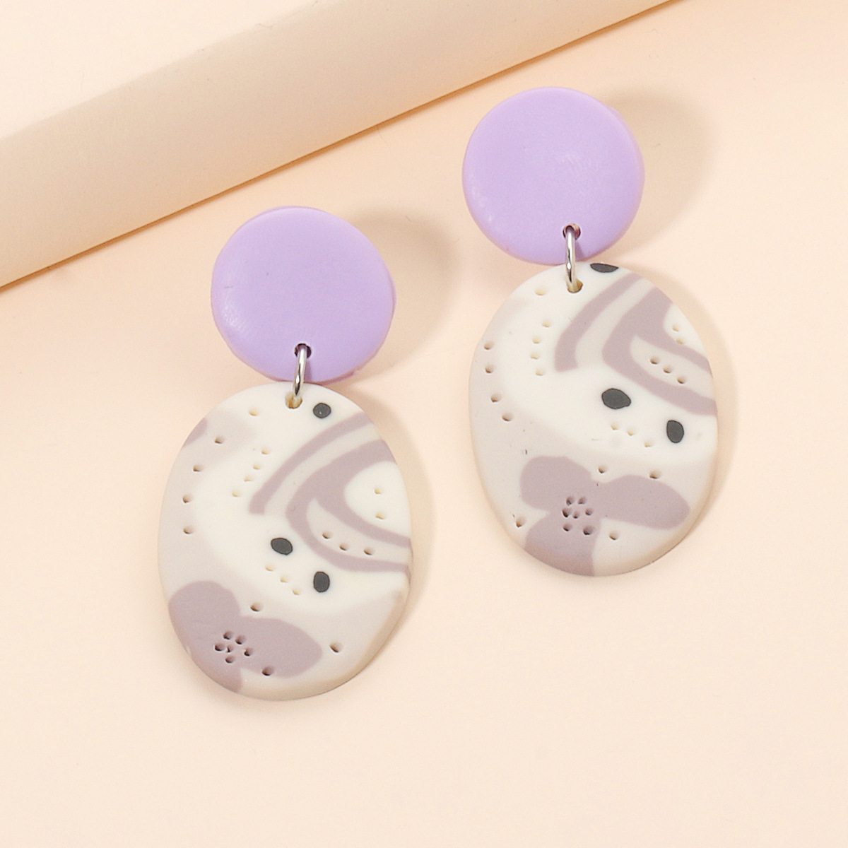 Fashion Acrylic Geometric Round Earrings Wholesale display picture 10