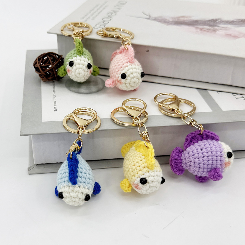New Handmade Wool Cartoon Small Sea Fish Keychain Accessories Bag Pendant Ready for Sale