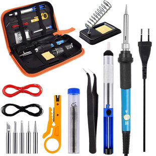 Adjustable temperature high-power soldering iron 15-piece set temperature-controlled constant temperature pyrography maintenance internal heating high-temperature electric soldering iron set