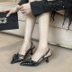 A3289-43 French Elegant High-class Niche High-heeled Shoes Women's Pointed Stiletto Heel Baotou Sandals with Summer