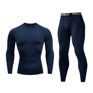 Men's Long-Sleeved Pants Sports Tight Fitness Suit Basketball Football Running Base Compression Quick-Drying Ready Stock