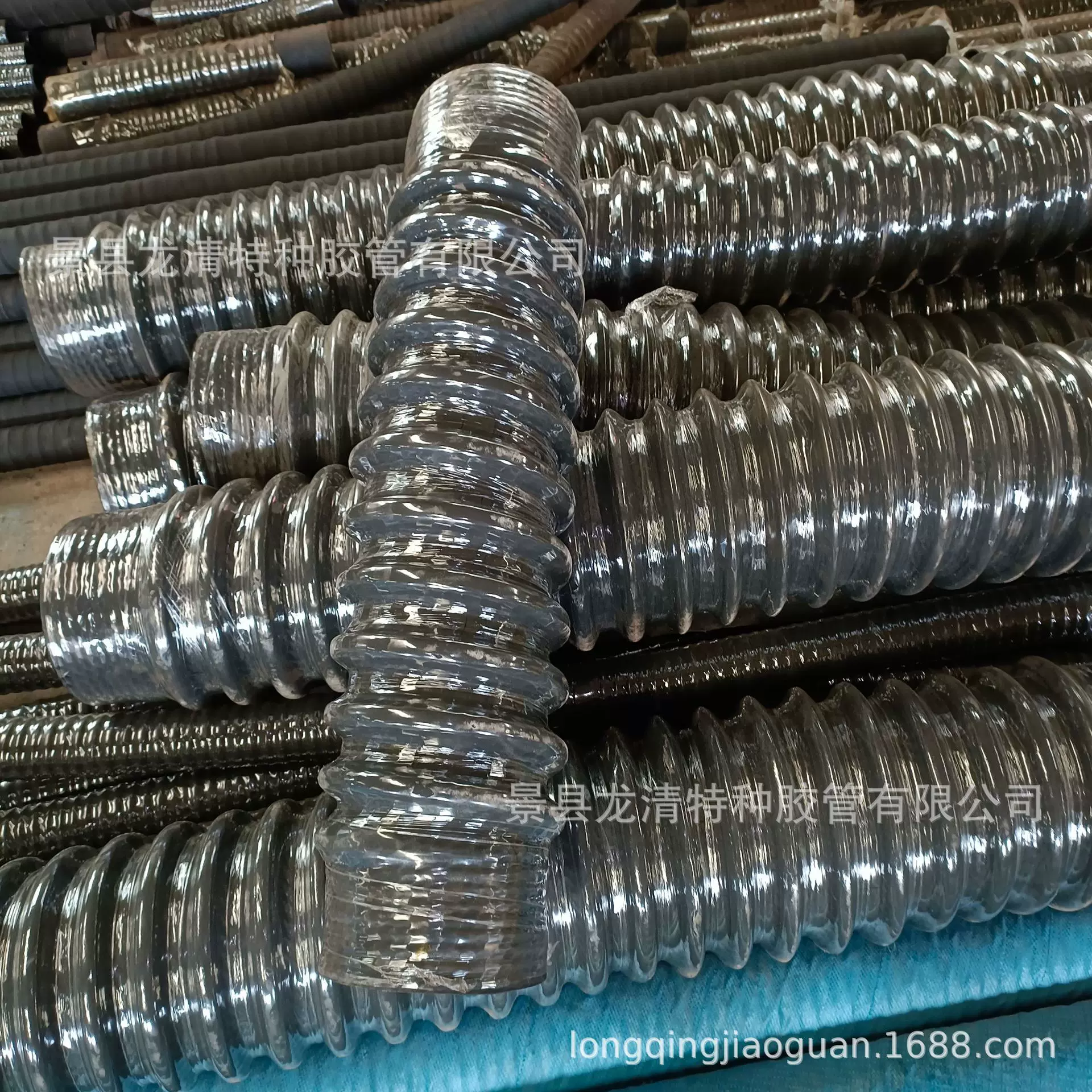 厂家供应大口径波纹伸缩胶管 耐温螺旋钢丝骨架连接胶管 量大优惠