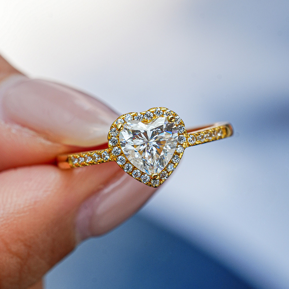 classic golden ring heart shaped