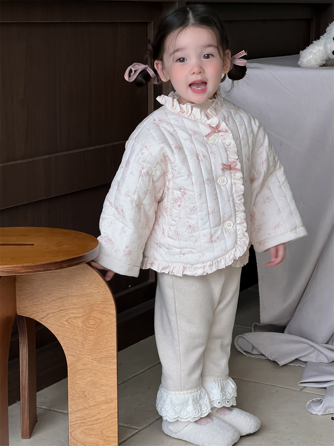 Ropa de algodón de invierno infantil otoño invierno ropa de terciopelo ropa infantil coreana niñas abrigas de algodón grueso abrigo de algodón bebé