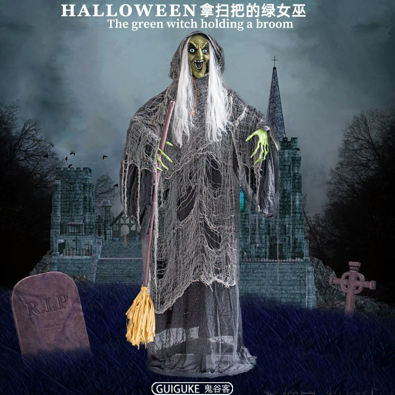 Хэллоуин стоящий призрак ведьма трансграничный съемный небольшой пакет электрический датчик звукоуправляемый светящийся дом ужасы декоративные украшения