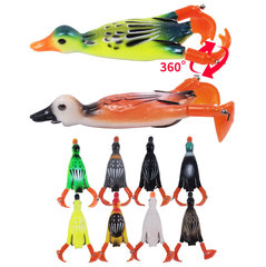 Wholesale Manufacturer Rotating Duck Water Tractor Dual Helical Leg Simulation Lure Water Surface System Soft Bait Floating Mine Frog