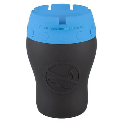 Silicone Car Ashtray Is Flame Retardant, Fireproof and Anti-Fly Ash, Suitable for Home Living Rooms, Offices, Outdoor Use and in the Car (Car ashtray) - blue