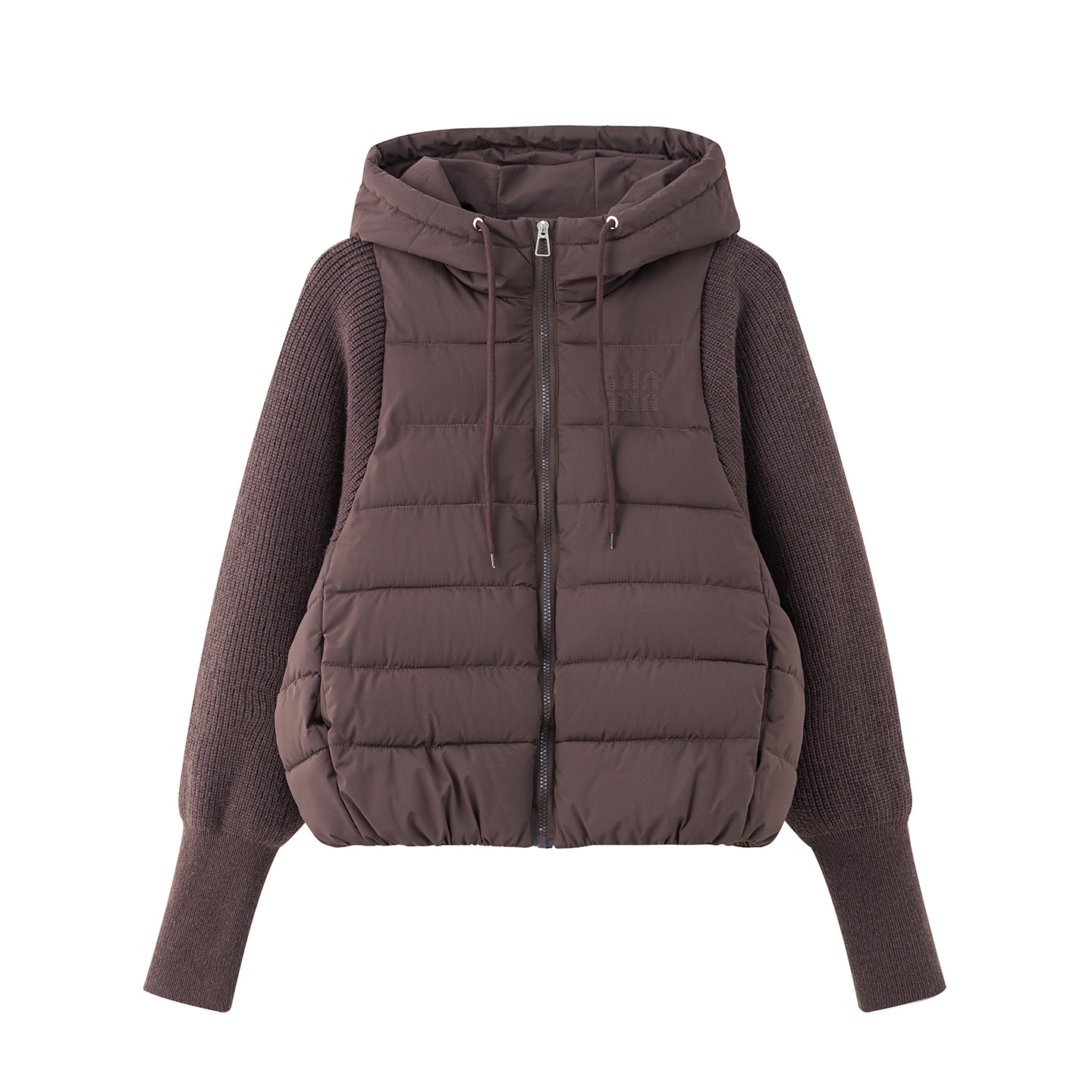 Suéter de punto ligero y delgado, manga de algodón empalmado, ropa corta de mujer, dos piezas falsas de otoño y invierno, nueva chaqueta de algodón de moda, abrigo image 2